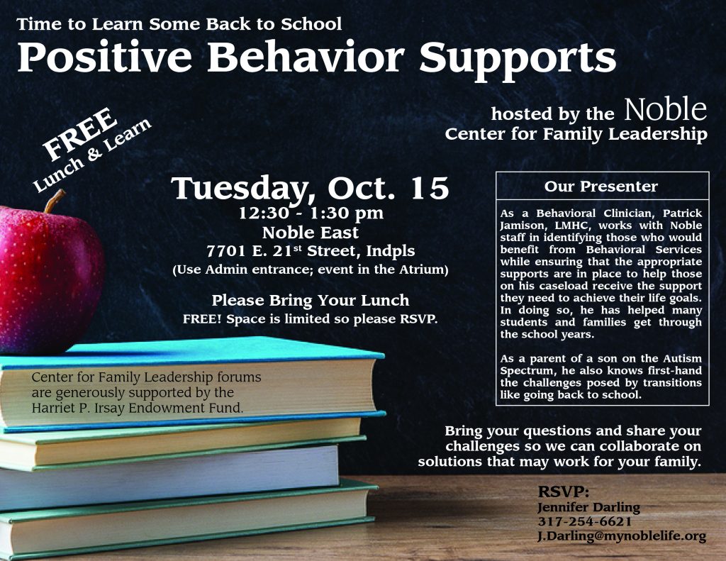 Join us for our free forum on Positive Behavior Supports